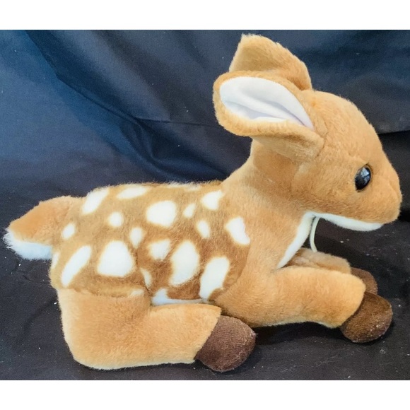 Aurora Miyoni Tots Deer Plush Fawn Spotted Stuffed Animal Laying Down Small Soft - Picture 2 of 8